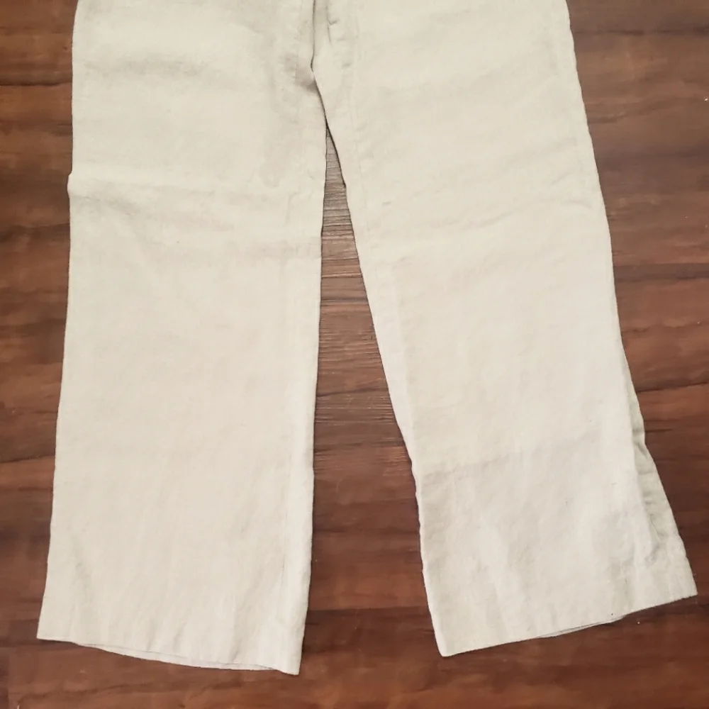Michael Kors Linen mid rise Wide Leg Pants size 10 - Picture 4 of 11